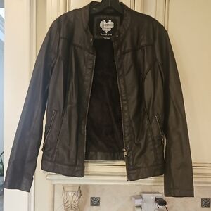 Cropped Faux Leather Jacket